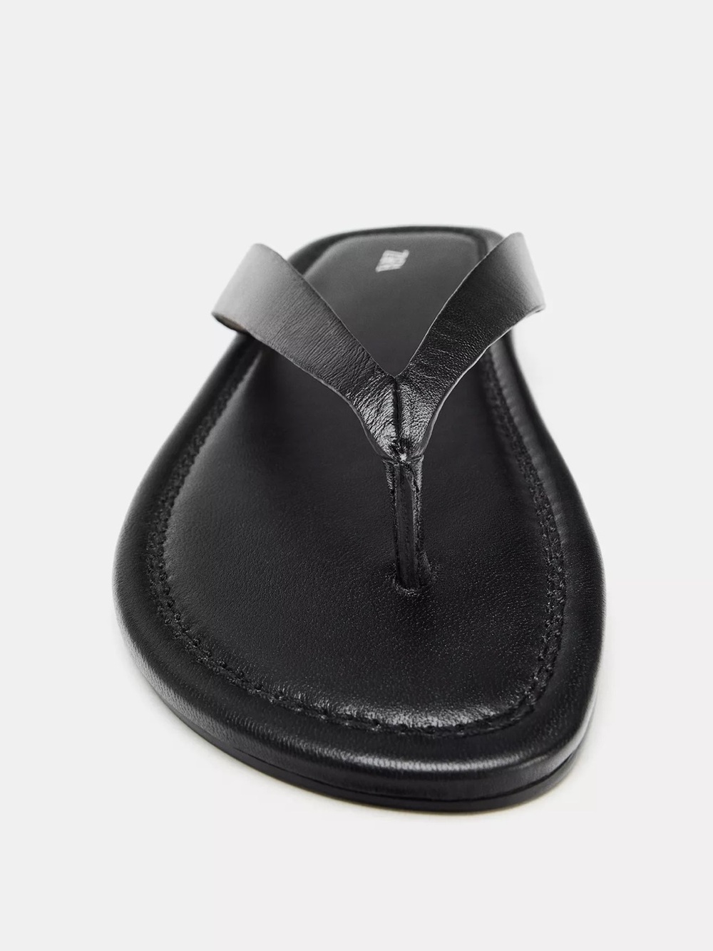 Zara Black Leather Thong Sandals